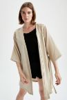 Basic Kuşaklı Pamuklu Yazlık Kimono