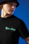 Rick and Morty Lisanslı Standart Fit Sırtı Baskılı Bisiklet Yaka Pamuklu Penye Tişört