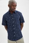 Modern Fit Floral Desenli Kısa Kollu Gömlek