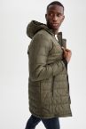 Regular Fit Kapüşonlu Isı Yalıtımlı Warmtech Polar Astarlı Kalın Şişme Mont