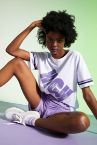 Slogan Baskılı Oversize Fit Şerit Detaylı Spor Tişört