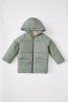 Erkek Bebek Regular Fit Kapüşonlu Polar Astarlı Puffy Mont