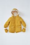 Erkek Bebek Regular Fit Kapüşonlu Pelüş Astar Mont
