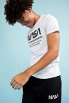 Slim Fit NASA Lisanslı Bisiklet Yaka Kısa Kollu Pamuklu Penye Tişört