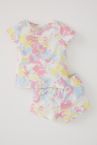 Kız Bebek Batik Desenli Kısa Kollu Pamuklu Pijama Takımı