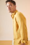 Modern Fit Basic Keten Uzun Kollu Klasik Gömlek
