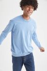 Oversize Fit Bisiklet Yaka Yıkama Efektli Sweatshirt