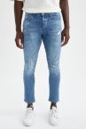 Carlo Skinny Fit Normal Bel Dar Paça Yırtık Detaylı Jean Pantolon