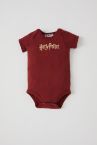 Unisex Harry Potter Lisanlı Kısa Kollu Çıtçıtlı Pamuklu Body