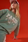Kız Çocuk Yazı Baskılı Düşük Kol Sweatshirt
