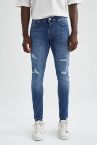 Carlo Skinny Fit Normal Bel Dar Paça Yırtık Detaylı Jean Pantolon
