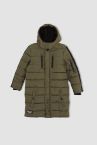 Erkek Çocuk Regular Fit Kapüşonlu Polar Astarlı Uzun Mont Parka