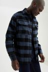 Oversize Fit Ekose Desenli Uzun Kollu Oduncu Gömlek Ceket