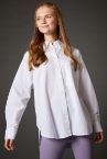 Cepli Oversize Fit Pamuklu Poplin Gömlek