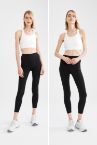 Slim Fit Yüksek Bel 2'li Spor Tayt