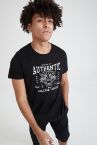 Slim Fit Bisiklet Yaka Baskılı Kısa Kollu Pamuklu Penye Tişört
