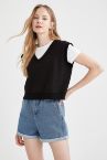 Coool V Yaka Crop Pamuklu Atlet