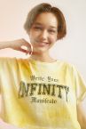 Batik Slogan Baskılı Oversize Fit Crop Tişört