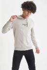 Slim Fit Kapüşonlu Slogan Baskılı Pamuklu Sweatshirt