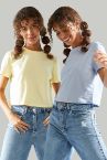 Regular Fit Crop Kısa Kollu 2'li Tişört