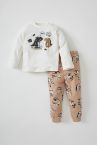 Erkek Bebek Dinozor Desenli Uzun Kollu Pijama Takımı