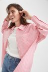 Çizgili Relax Fit Poplin Gömlek Tunik