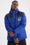 NBA Golden State Warriors Lisanslı Oversize Fit Kapüşonlu Su ve Rüzgar Geçirmez Microfiber Puffer Şişme Mont