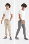 Slim Fit 2'li Jogger Pijama Altı