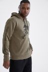 Standart Fit Kapüşonlu Slogan Baskılı İçi Yumuşak Tüylü Sweatshirt