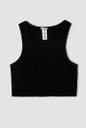 Kız Çocuk Defacto Fit Slim Fit Crop Bisiklet Yaka Atlet