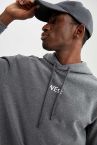 Oversize Fit Kapüşonlu Baskılı Uzun Kollu Sweatshirt