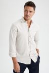 Рубашка Modern Fit в полоску с воротником стойкой