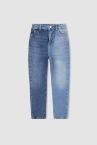 Kız Çocuk Mom Fit Beş Cep Düz Paça Jean Pantolon