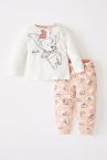 Kız Bebek Dumbo Lisanslı Uzun Kollu Pamuklu Pijama Takımı