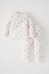 Kız Bebek Renkli Puantiye Desenli Uzun Kollu Pijama Takımı