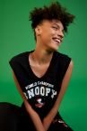 Coool Snoopy Lisanslı V Yaka Crop Tişört