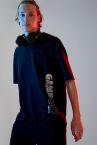 Oversize Fit Baskılı Kapüşonlu Kısa Kollu Pamuklu Sweatshirt