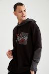NBA Chicago Bulls Lisanslı Oversize Fit Kapüşonlu Sırt Baskılı Pamuklu Sweatshirt