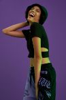 Coool Bisiklet Yaka Bel Dekolteli Slim Fit Kısa Kollu Crop Tişört