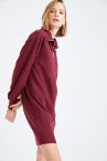 Balıkçı Yaka Fermuarlı Relax Fit Sweat Elbise
