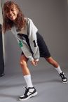 Crop Sweatshirt Tasarımlı Slim Fit Kaşkorse Mini Elbise