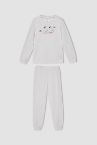 Kız Çocuk Regular Fit Penguen Nakışlı 2'li Pijama Takım