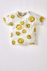 تي شيرت بأكمام قصيرة بقصة عادية بأكمام قصيرة مرخص من Smiley
