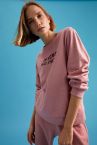 Slogan Baskılı Bisiklet Yaka Regular Fit Sweatshirt