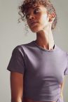 Bisiklet Yaka Slim Fit Crop Spor Tişört