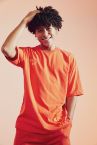 Oversize Fit Bisiklet Yaka Baskılı Kısa Kollu Pamuklu Penye Tişört