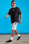 Regular Fit Baskılı Pamuklu Penye Şort