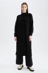 Regular Fit Basic Dik Yaka Maxi Triko Tunik