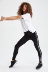 Defacto Fit Slim Long Fit Şerit Detaylı Slogan Baskılı Yüksek Bel Toparlayıcı Spor Tayt