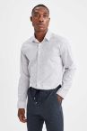 Modern Fit Klasik Uzun Kollu Desenli Gömlek